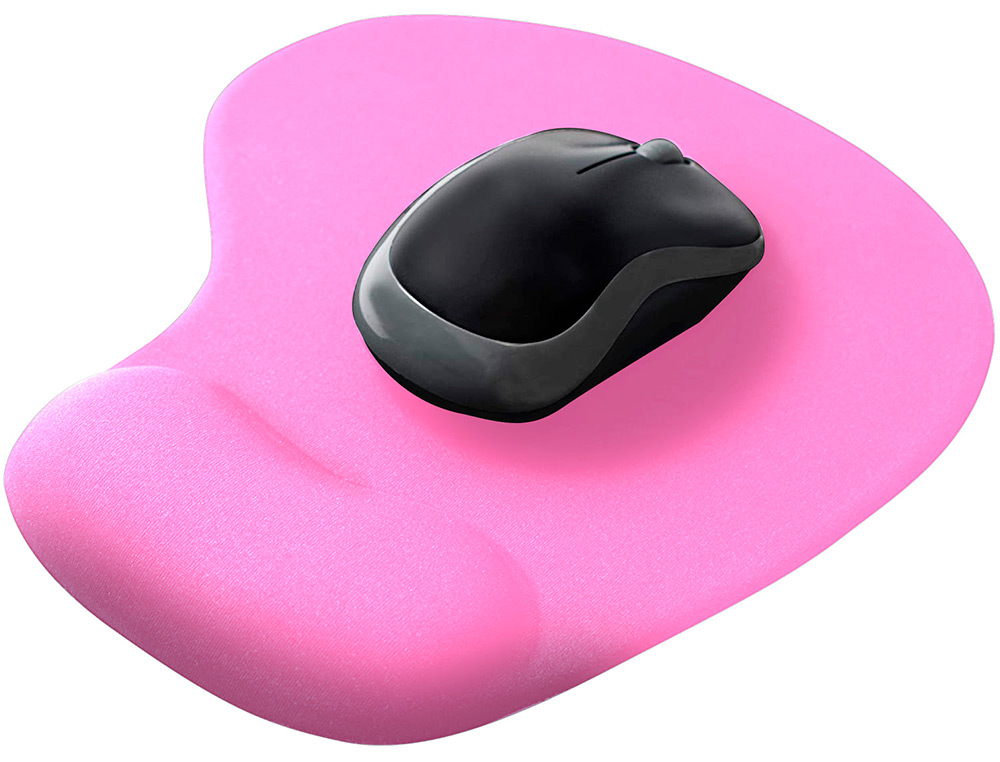 ALFOMBRILLA PARA RATON Q-CONNECT REPOSAMUÑECAS DE GEL COLOR ROSA 190X230X20 MM