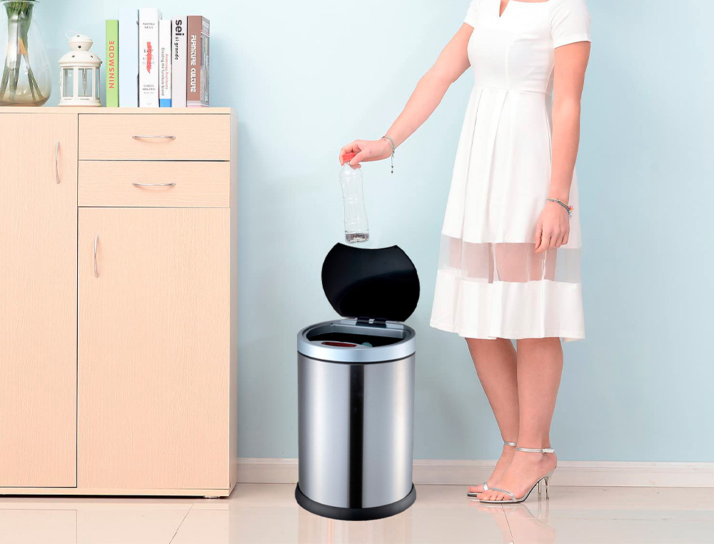 PAPELERA METALICA Q-CONNECT CON SENSOR AUTOMATICO CAPACIDAD 10 LITROS