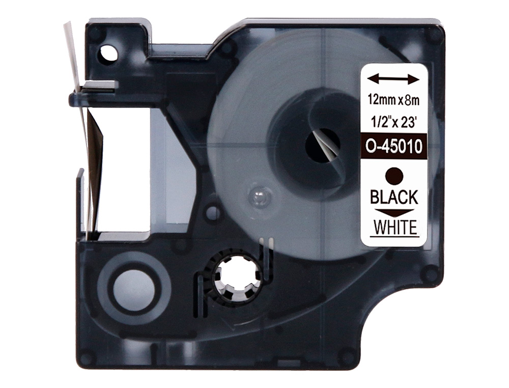 CINTA Q-CONNECT MK-221 BLANCO-NEGRO 9MM LONGITUD 8 MT