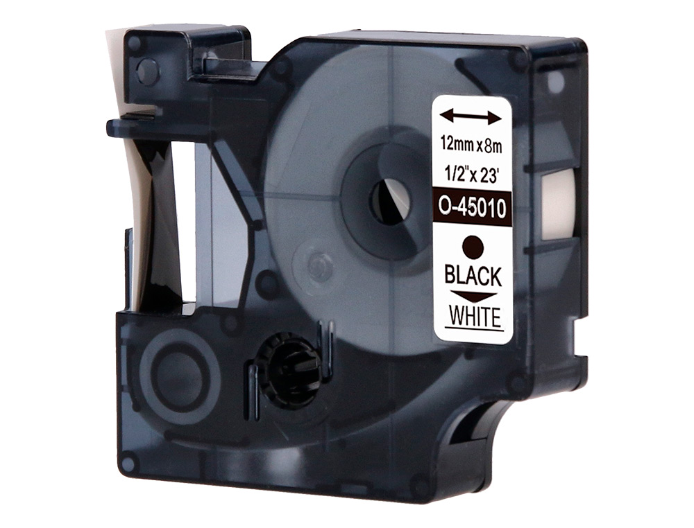 CINTA Q-CONNECT MK-221 BLANCO-NEGRO 9MM LONGITUD 8 MT