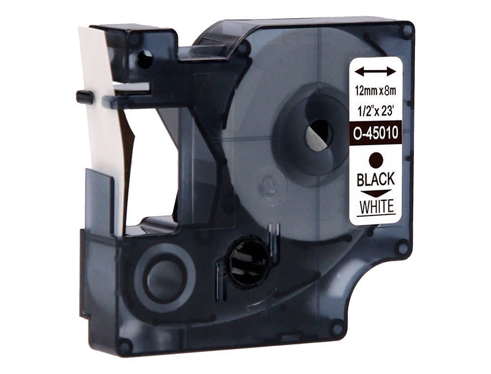 CINTA Q-CONNECT MK-221 BLANCO-NEGRO 9MM LONGITUD 8 MT