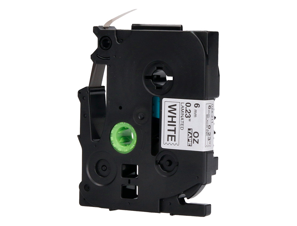 CINTA Q-CONNECT TZE-211 BLANCO-NEGRO 6MM LONGITUD 8 MT