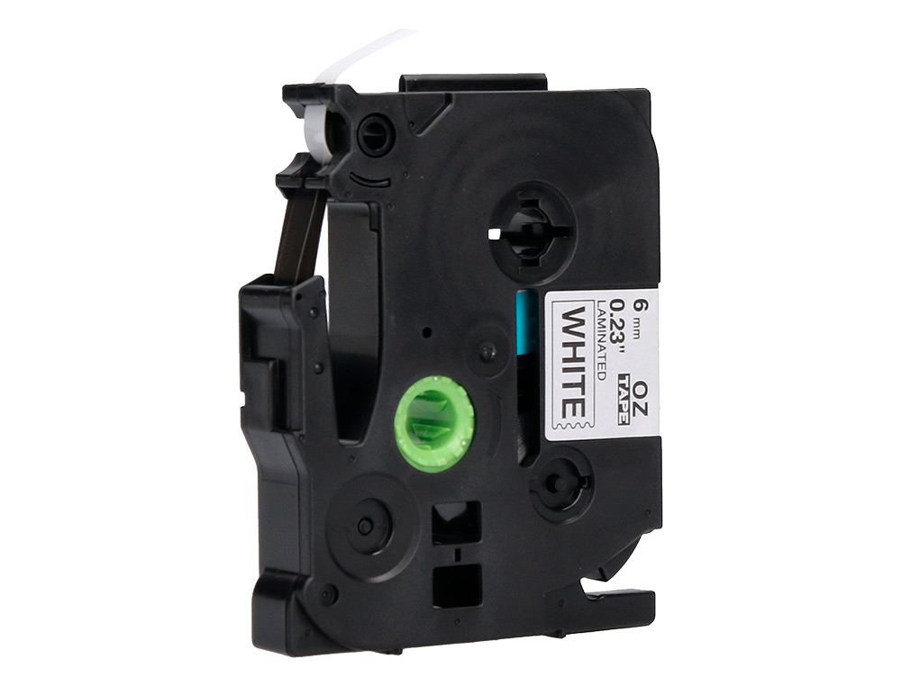 CINTA Q-CONNECT TZE-211 BLANCO-NEGRO 6MM LONGITUD 8 MT