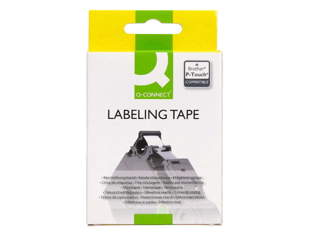 CINTA Q-CONNECT TZE-211 BLANCO-NEGRO 6MM LONGITUD 8 MT