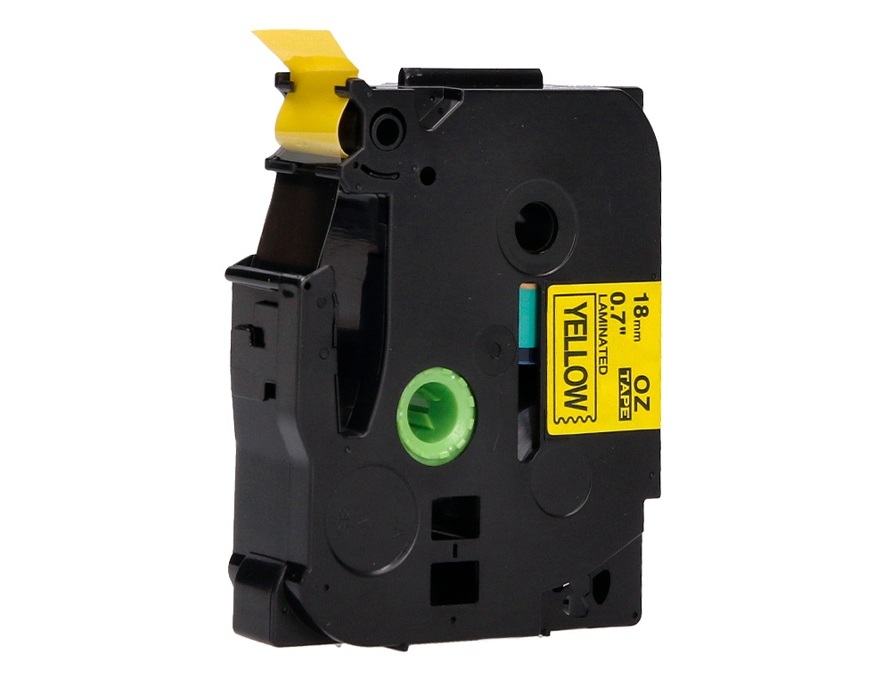 CINTA Q-CONNECT TZE-641 AMARILLO-NEGRO 18MM LONGITUD 8 MT