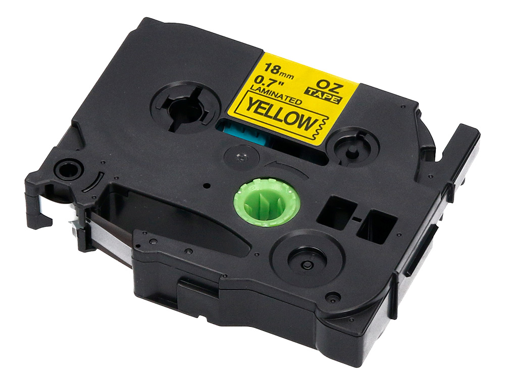 CINTA Q-CONNECT TZE-641 AMARILLO-NEGRO 18MM LONGITUD 8 MT