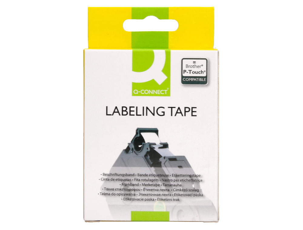 CINTA Q-CONNECT TZE-641 AMARILLO-NEGRO 18MM LONGITUD 8 MT