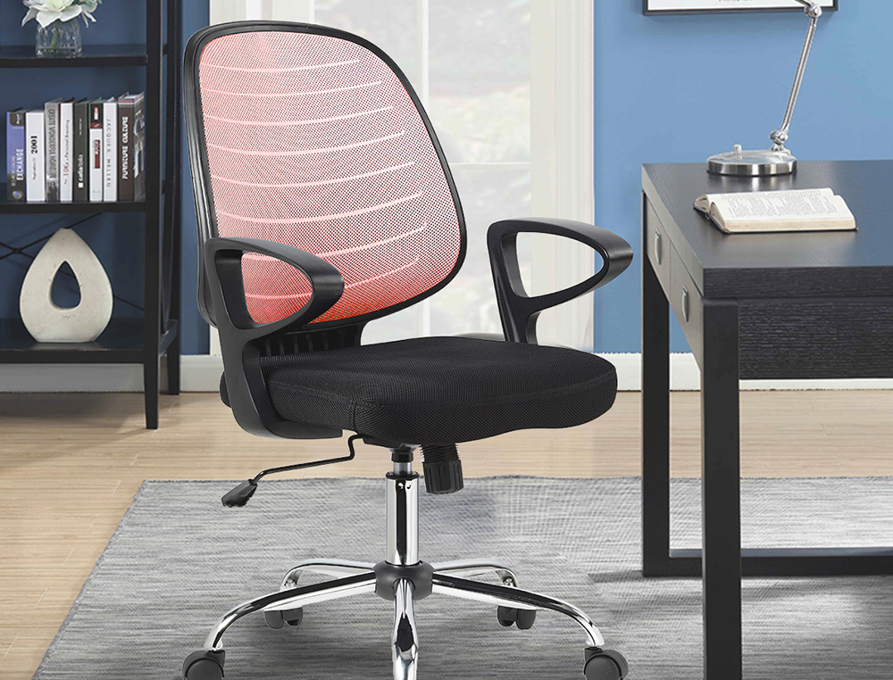 SILLA GIRATORIA Q-CONNECT BASE METAL REGULABLE EN ALTURA 920+80MM ALTO 600MM ANCHO 580MM PROFUNDIDAD ROJO