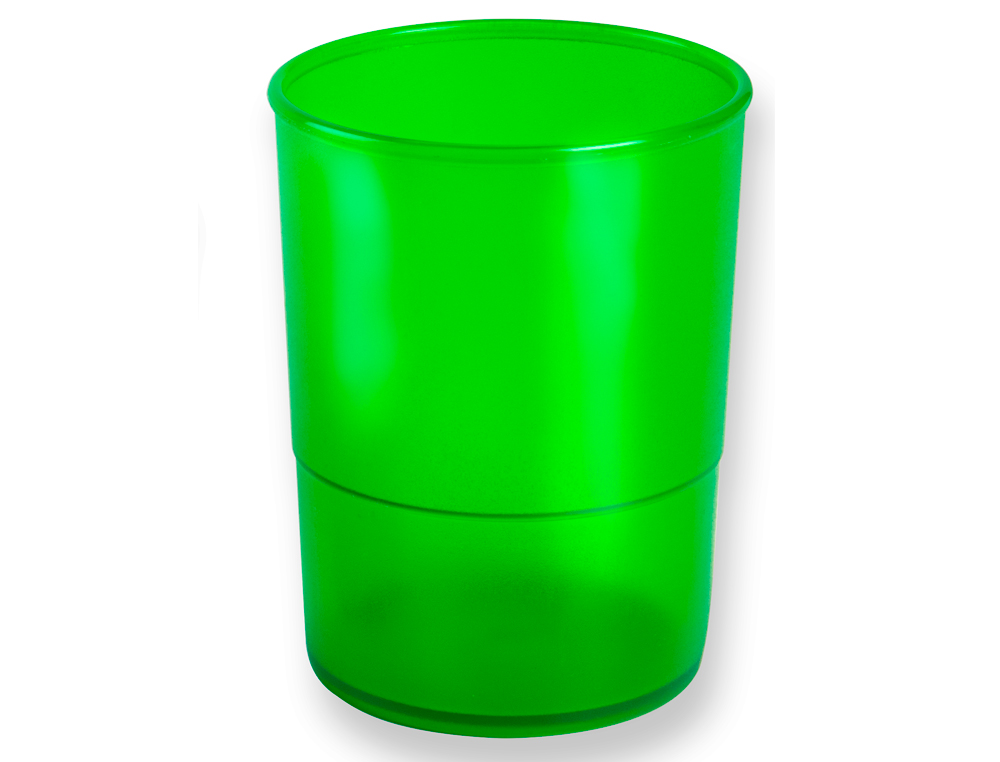 CUBILETE PORTALAPICES Q-CONNECT VERDE TRANSLUCIDO PLASTICO DIAMETRO 75 MM ALTO 100 MM