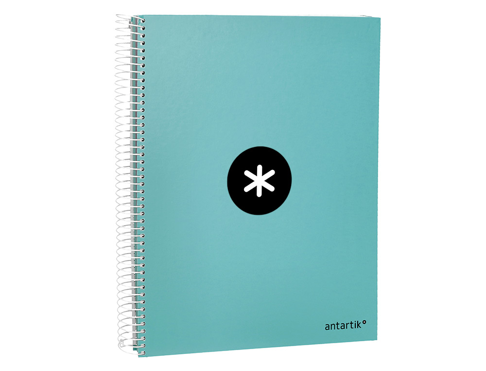 CUADERNO ESPIRAL A4 MICRO ANTARTIK TAPA FORRADA 120H 90 GR HORIZONTAL 5 BANDAS 4 TALADORES COLOR MENTA