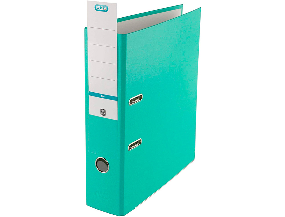 ARCHIVADOR DE PALANCA ELBA TOP CARTON COMPACTO POLIPROPILENO CON RADO DIN A4 LOMO DE 80 MM ICE MINT