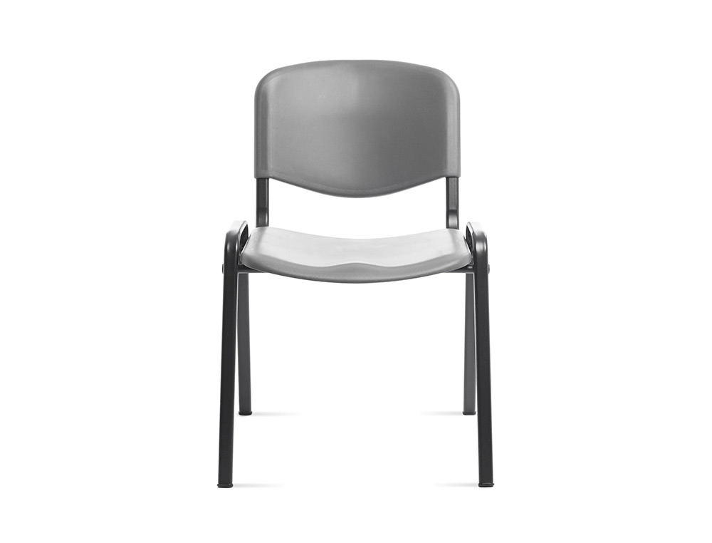 SILLA ROCADA CONFIDENTE ESTRUCTURA METALICA RESPALDO Y ASIENTO EN POLIMERO COLOR GRIS