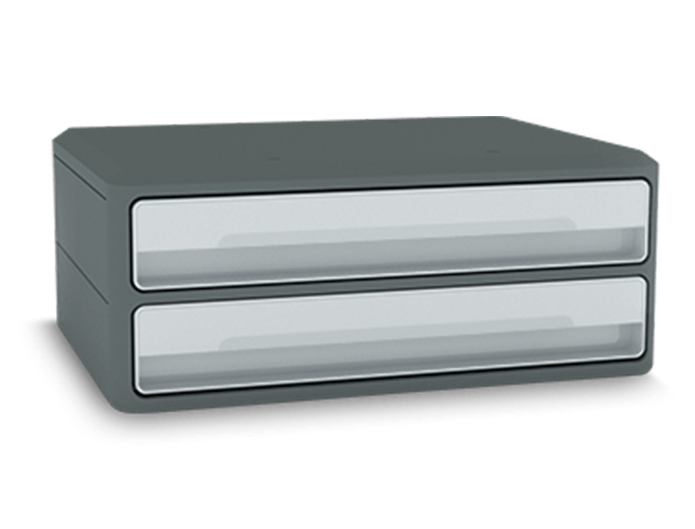 FICHERO CAJONES DE SOBREMESA CEP MOOV UP RECICLADO 80% 2 CAJONES COLOR GRIS 275X369X146 MM