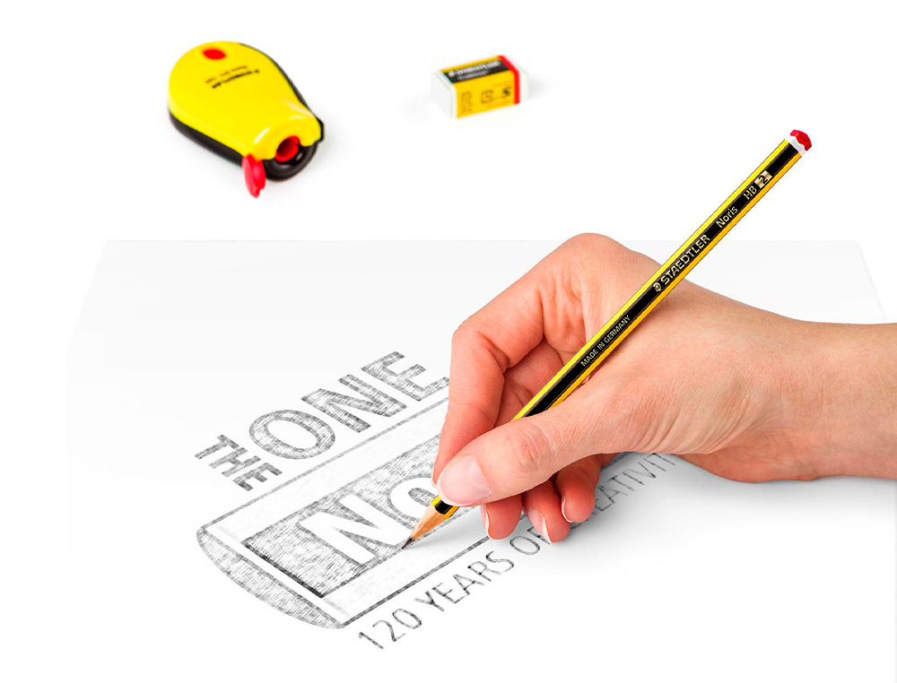 LAPICES DE GRAFITO STAEDTLER NORIS N.2 HB BLISTER PROMOCIONAL 120 ANIVERS DE 3 UDS + AFILALAPIZ CON DEPOSITO