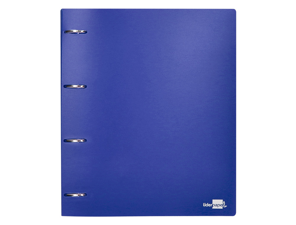 CARPETA LIDERPAPEL 4 ANILLAS MIXTAS 40 MM POLIPROPILENO DIN A4 AZUL TRANSLUCIDO