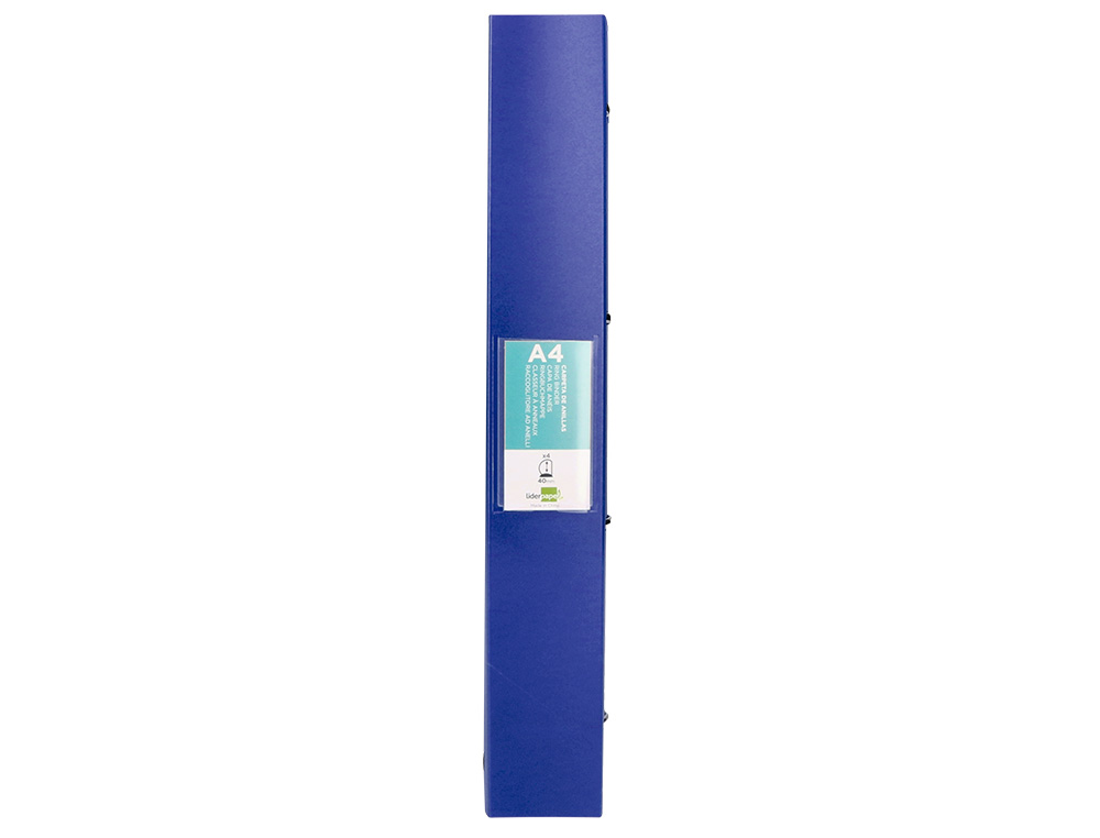 CARPETA LIDERPAPEL 4 ANILLAS MIXTAS 40 MM POLIPROPILENO DIN A4 AZUL TRANSLUCIDO