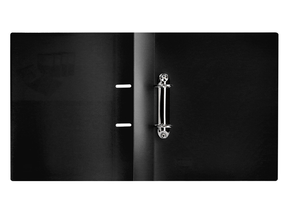 CARPETA LIDERPAPEL CANGURO 2 ANILLAS 40 MM MIXTAS POLIPROPILENO DIN A4 NEGRO OPACO
