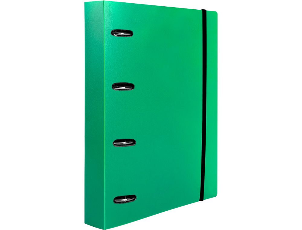 CARPETA CON RECAMBIO LIDERPAPEL A4 CUADRO 5MM 100 HOJAS 80G POLIPROPILENO 4 ANILLAS MIXTAS 25MM VERDE