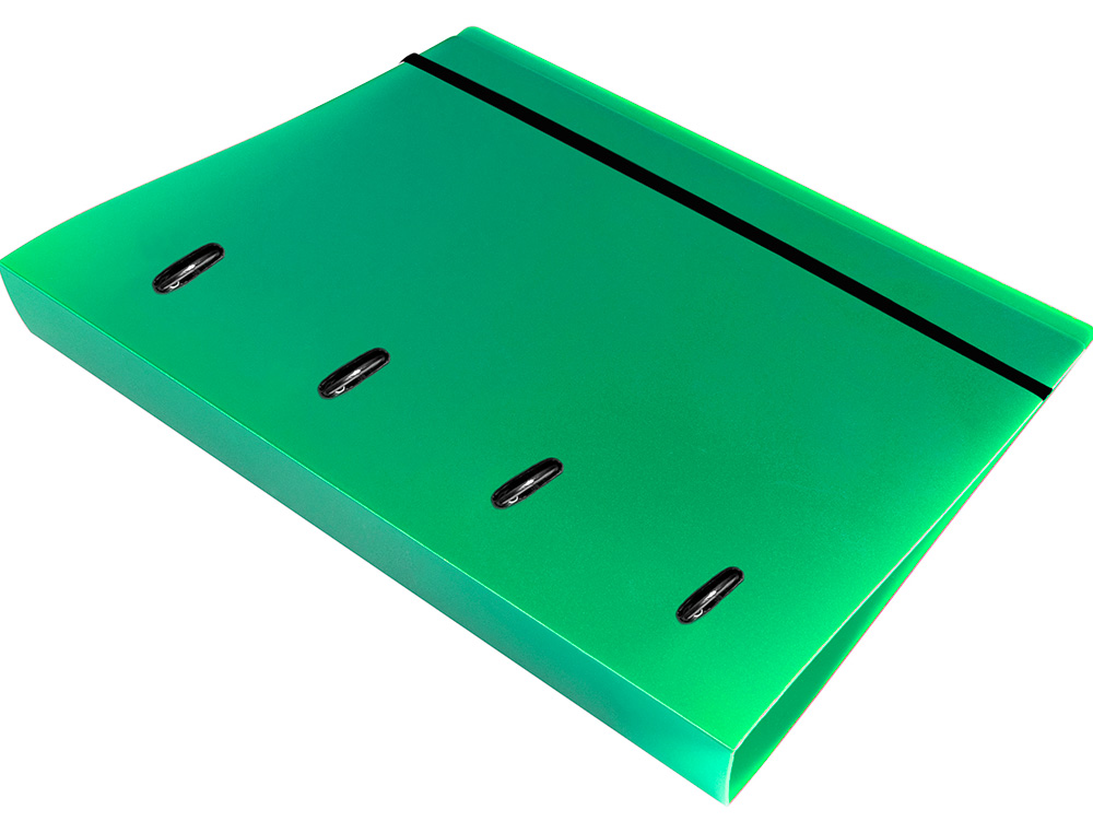 CARPETA CON RECAMBIO LIDERPAPEL A4 CUADRO 5MM 100 HOJAS 80G POLIPROPILENO 4 ANILLAS MIXTAS 25MM VERDE
