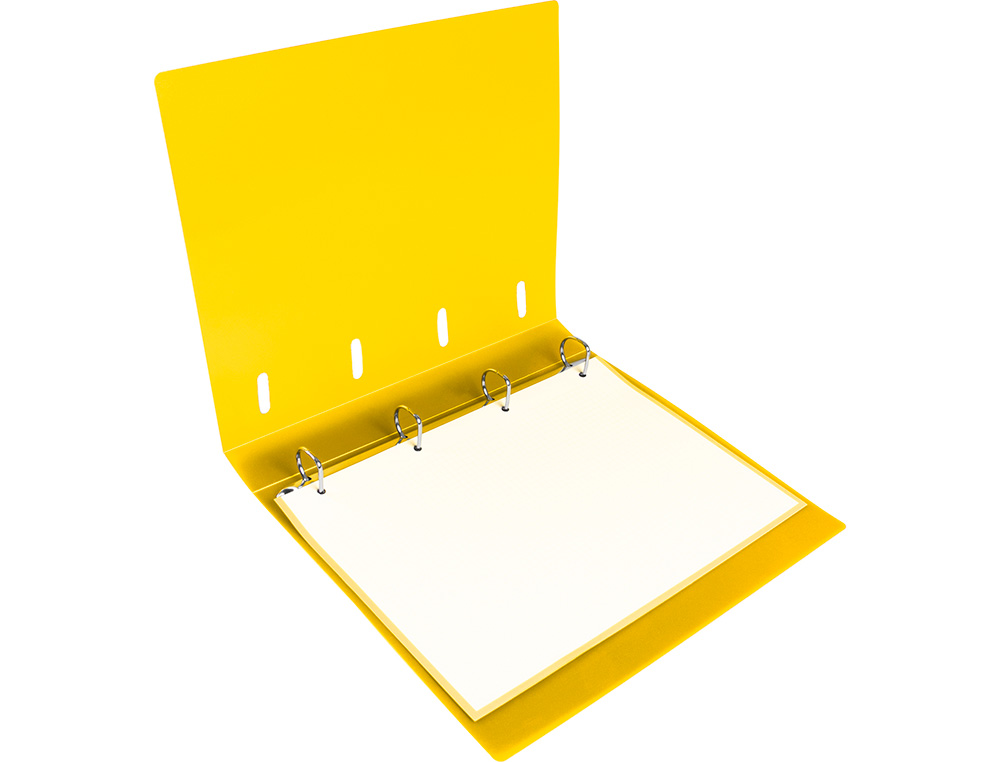 CARPETA CON RECAMBIO LIDERPAPEL A4 CUADRO 5MM 100 HOJAS 80G POLIPROPILENO 4 ANILLAS 25MM COLOR AMARILLO