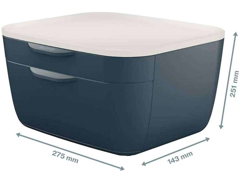 FICHERO CAJONES DE SOBREMESA LEITZ COSY 2 CAJONES GRIS