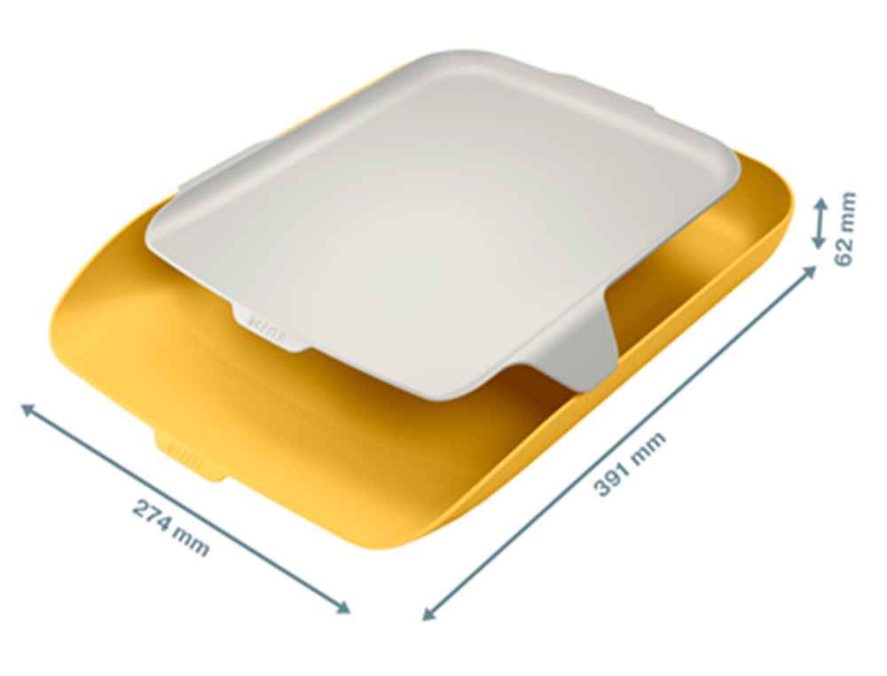 BANDEJA SOBREMESA PLASTICO LEITZ COSY AMARILLO 274X62X391 MM