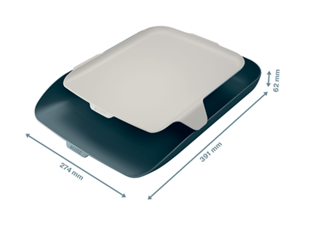 BANDEJA SOBREMESA PLASTICO LEITZ COSY GRIS 274X62X391 MM