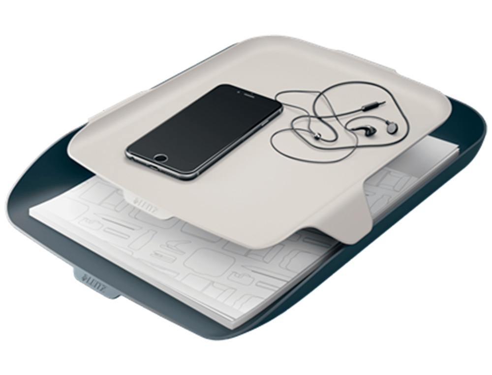 BANDEJA SOBREMESA PLASTICO LEITZ COSY GRIS 274X62X391 MM