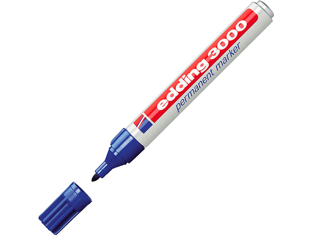 ROTULADOR EDDING MARCADOR PERMANENTE 3000 AZUL N.3 PUNTA REDONDA 1,5-3 MM BLISTER DE 1 UNIDAD