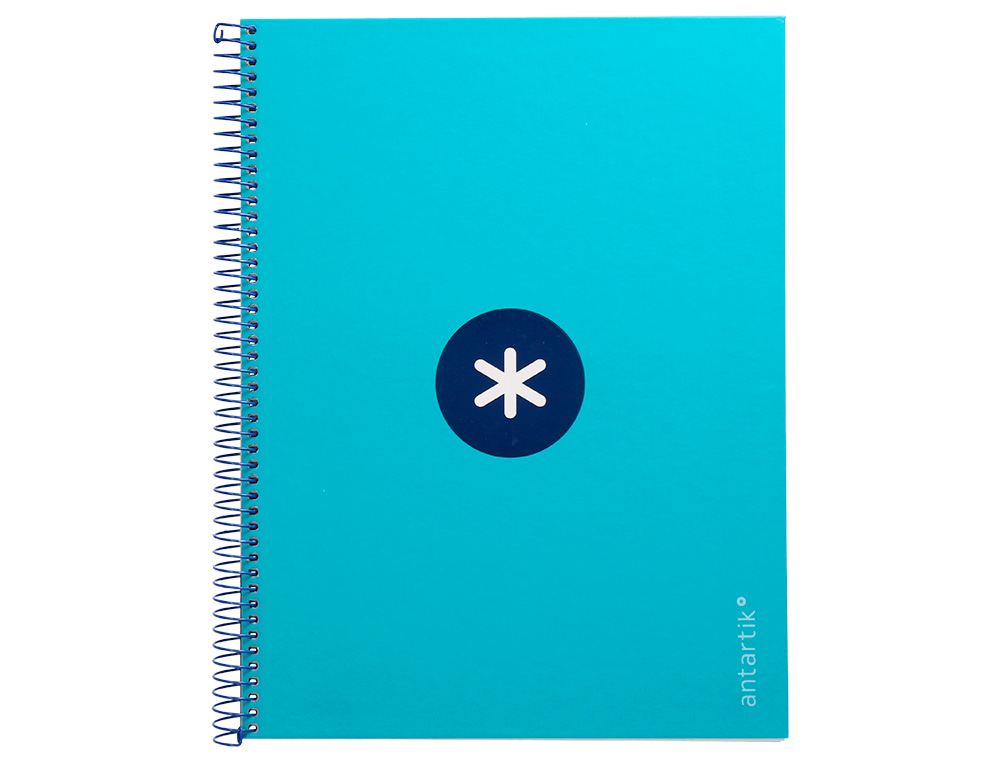 CUADERNO ESPIRAL A4 MICRO ANTARTIK TAPA FORRADA80H 90 GR HORIZONTAL 1 BANDA 4 TALADROS COLOR TURQUESA
