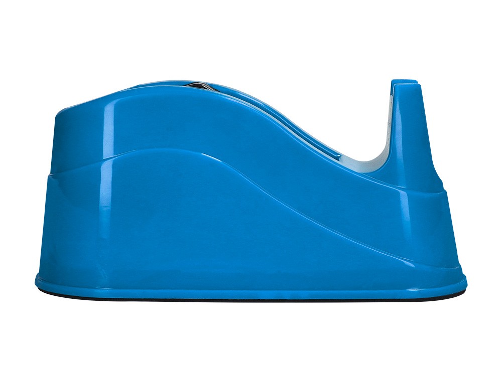 PORTARROLLO SOBREMESA Q-CONNECT PLASTICO PARA CINTAS DE 66 MT COLOR AZUL 220X100X70 MM