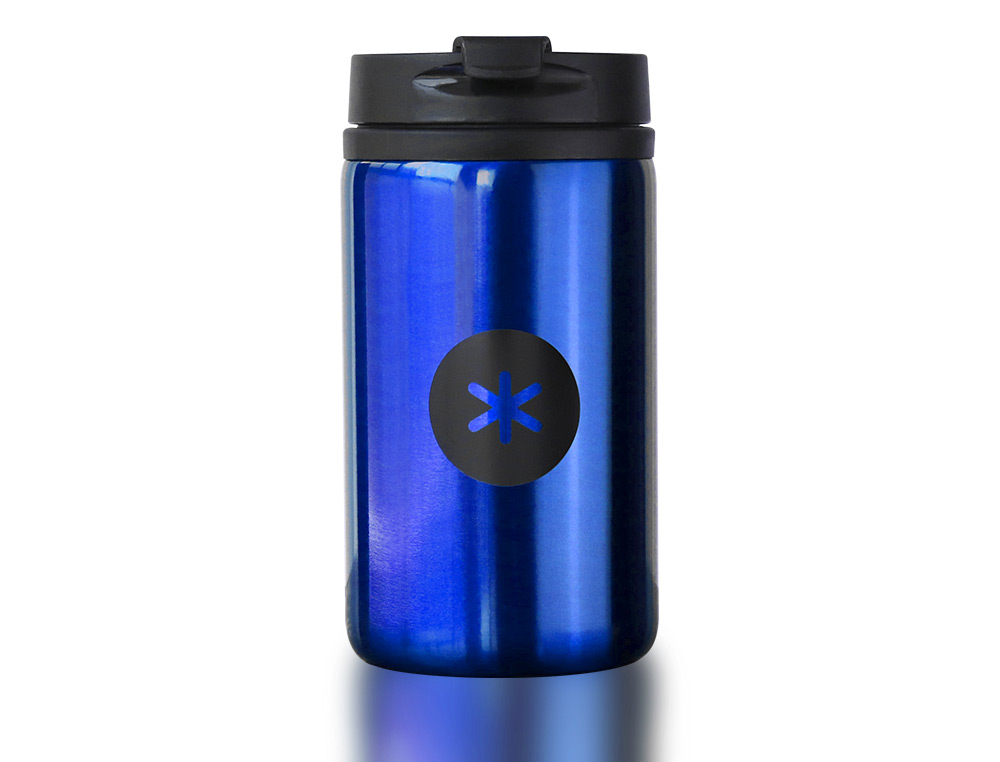 VASO ANTARTIK ACERO INOXIDABLE CON TAPA DOSIFICADOR DE SEGURIDAD Y BASE ACOLCHADA 290 ML COLOR AZUL