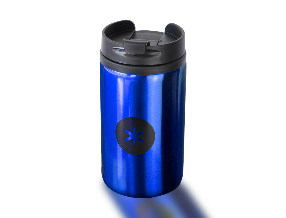 VASO ANTARTIK ACERO INOXIDABLE CON TAPA DOSIFICADOR DE SEGURIDAD Y BASE ACOLCHADA 290 ML COLOR AZUL