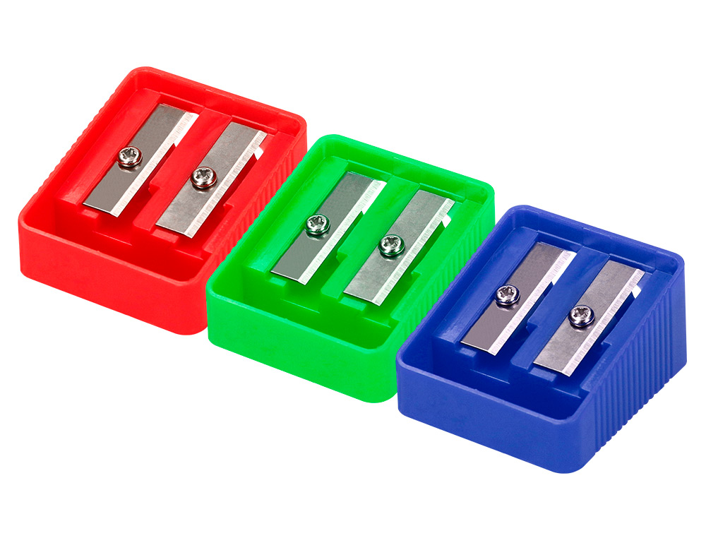 SACAPUNTAS LIDERPAPEL PLASTICO 2 USOS COLORES SURTIDOS