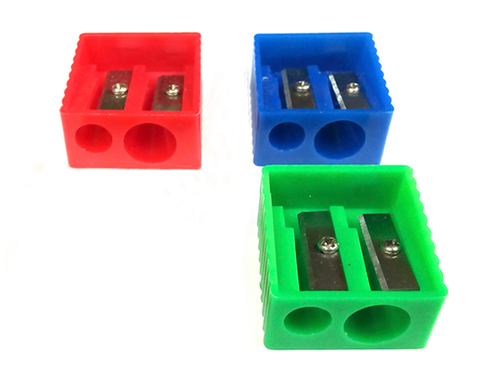SACAPUNTAS LIDERPAPEL PLASTICO 2 USOS COLORES SURTIDOS