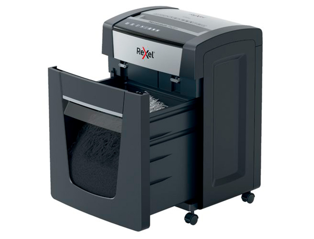 DESTRUCTORA DE DOCUMENTOS REXEL MOMENTUM EXTRA P420+ CAPACIDAD CORTE 20 H P4 DESTRUYE GRAPAS CLIPS CD Y
