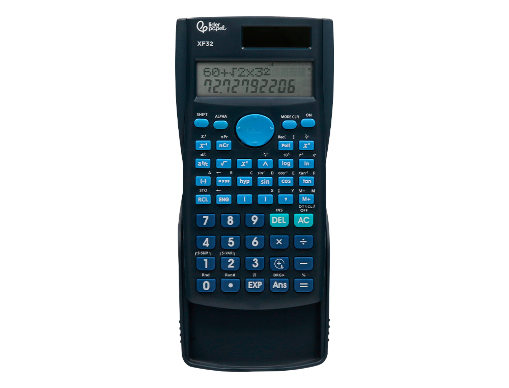 CALCULADORA LIDERPAPEL CIENTIFICA XF32 12 DIGITOS 240 FUNCIONES CON TAPA SOLAR Y PILAS COLOR AZUL 156X85X20