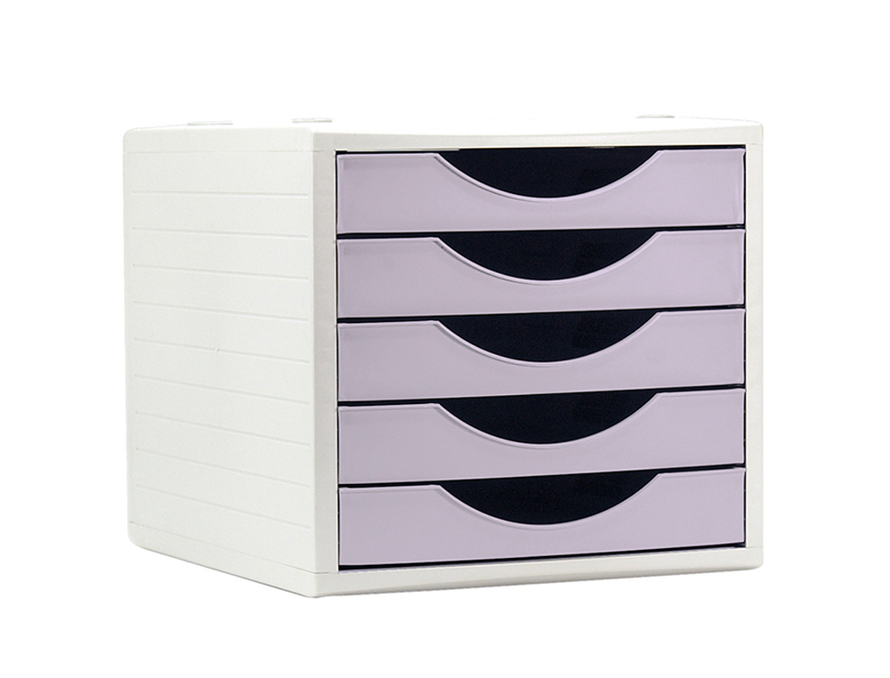 FICHERO CAJONES DE SOBREMESA ARCHIVO 2000 5 CAJONES COLOR LAVANDA PASTEL 270X340X260 MM
