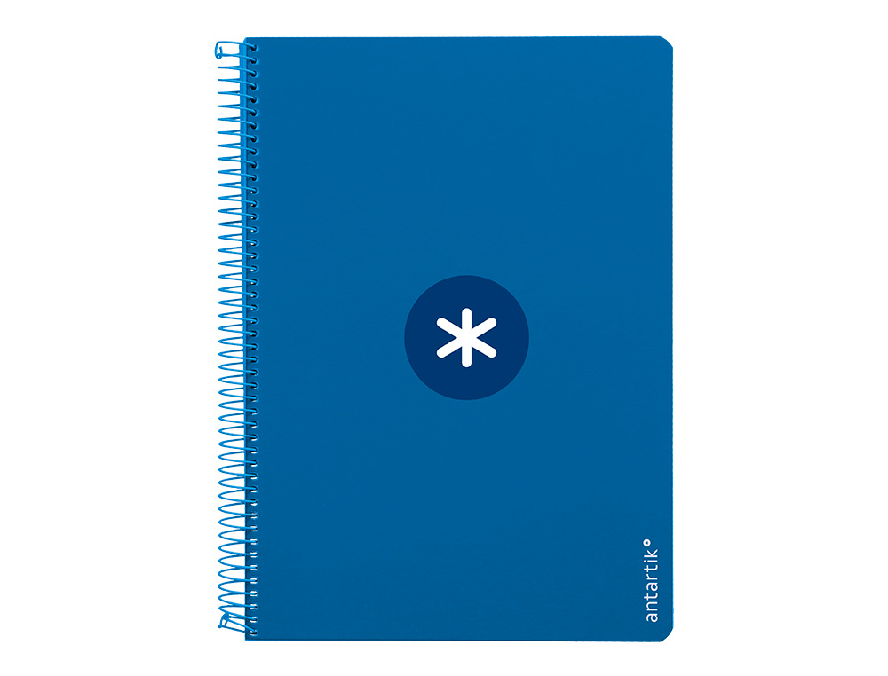 CUADERNO ESPIRAL A4 ANTARTIK TAPA DURA 80H 90GR CUADRO 4MM CON MARGEN COLOR AZUL OSCURO