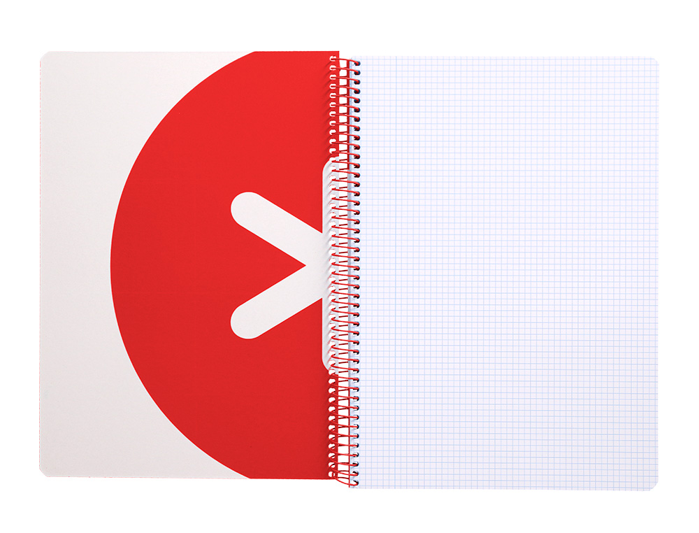 CUADERNO ESPIRAL A4 ANTARTIK TAPA DURA 80H 90GR CUADRO 4MM CON MARGEN COLOR FRAMBUESA