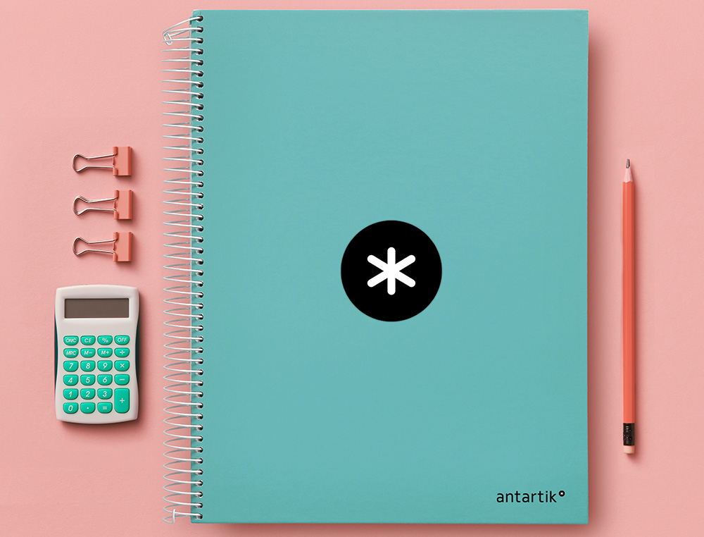 CUADERNO ESPIRAL A4 MICRO ANTARTIK TAPA FORRADA 120H 90 GR LISO 5 BANDAS 4 TALADROS COLOR MENTA