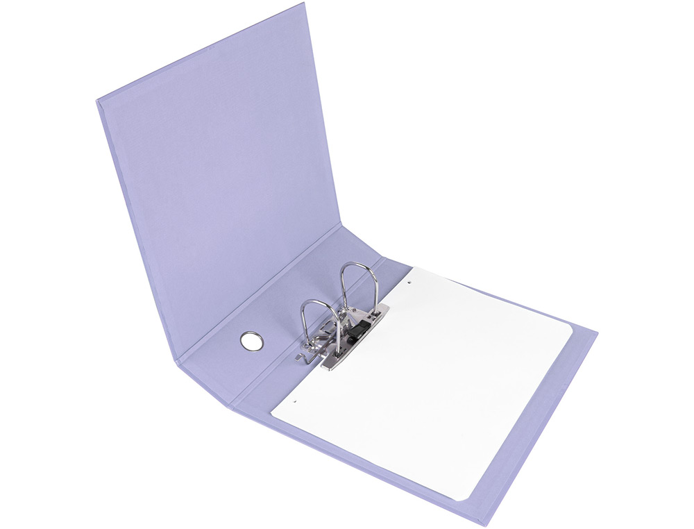 ARCHIVADOR DE PALANCA LIDERPAPEL A4 COLOR SYSTEM FORRADO SIN RADO LOMO 80 MM LAVANDA COMPRESOR METALICO