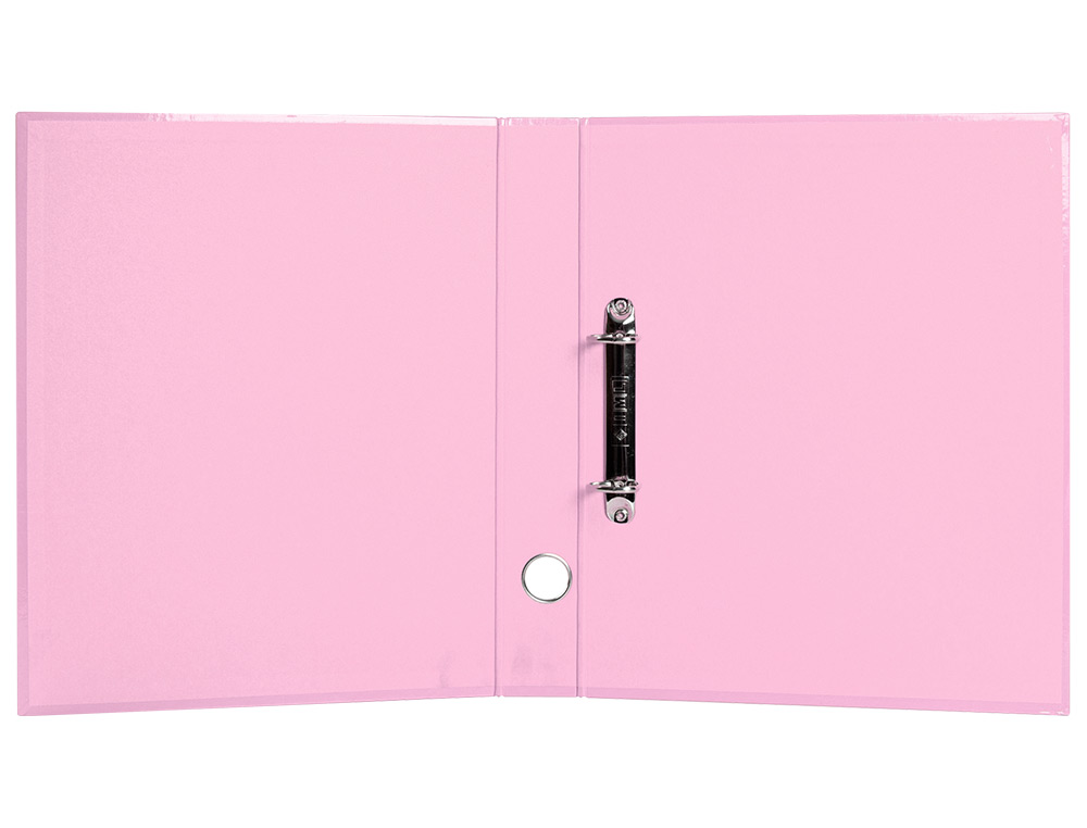 CARPETA DE 2 ANILLAS 25 MM MIXTAS LIDERPAPEL A4 FORRADO COLOR SYSTEM CON OLLAO Y TARJETERO ROSA