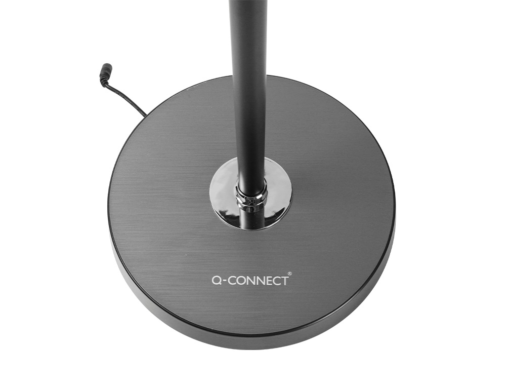 LAMPARA DE SUELO Q-CONNECT LED 15W 850 LM 3 NIVELES COLOR BRILLO REGULABLE CUELLO FLEXIBLE CONTROL REMOTO NEGRO