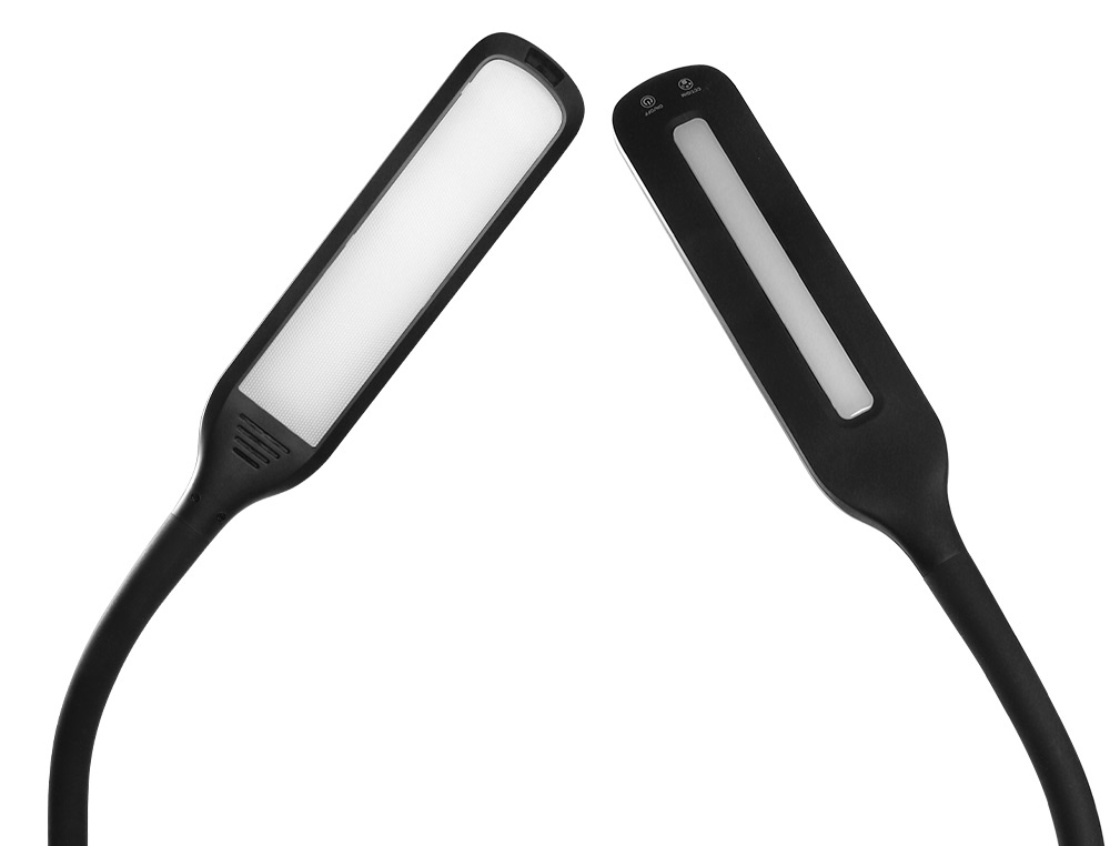 LAMPARA DE SUELO Q-CONNECT LED 15W 850 LM 3 NIVELES COLOR BRILLO REGULABLE CUELLO FLEXIBLE CONTROL REMOTO NEGRO