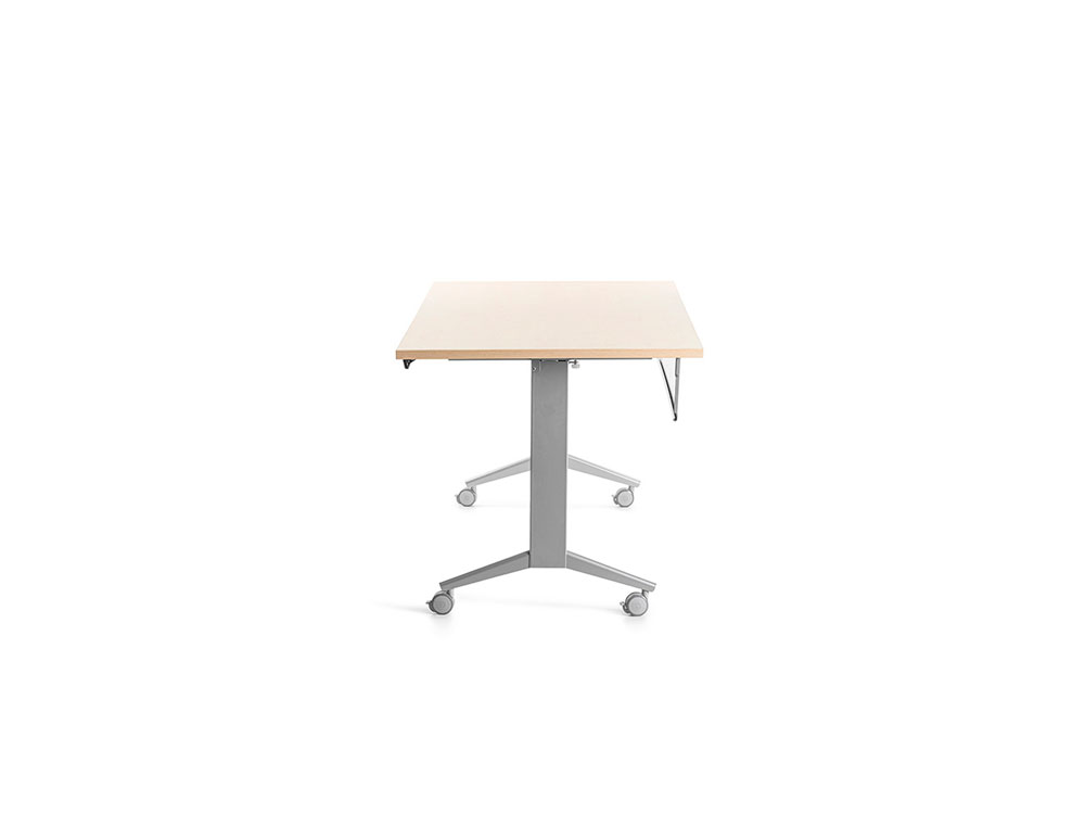 MESA DE OFICINA ROCADA 120X60CM CON TABLERO ABATIBLE 90 ACABADO FD01 ALUMINIO/HAYA