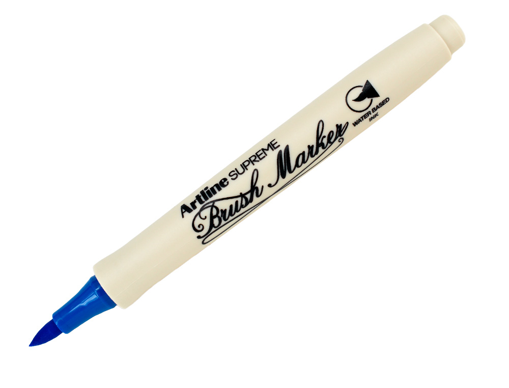 ROTULADOR ARTLINE SUPREME BRUSH EPFS PINTURA BASE DE AGUA PUNTA TIPO PINCEL TRAZO FINO AZUL ULTRAMAR