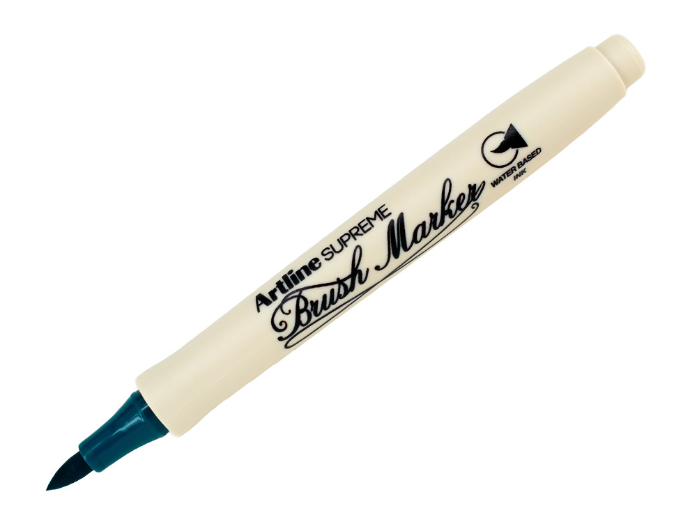 ROTULADOR ARTLINE SUPREME BRUSH EPFS PINTURA BASE DE AGUA PUNTA TIPO PINCEL TRAZO FINO VERDE OSCURO