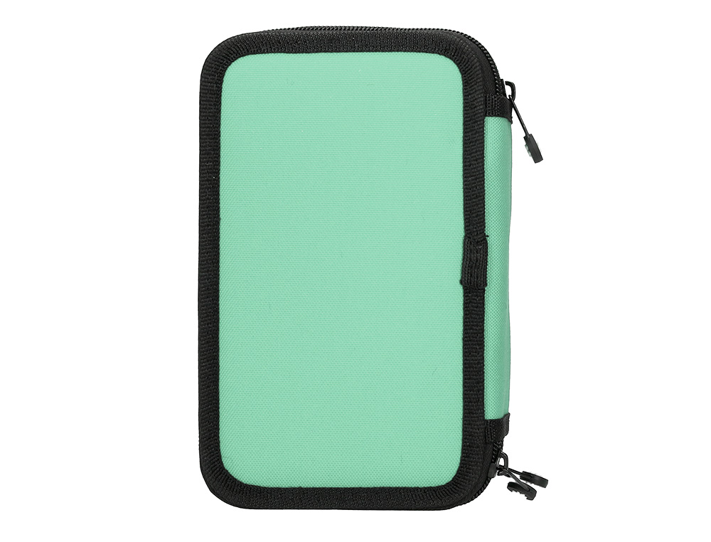 PLUMIER ESCOLAR ANTARTIK TRIPLE CREMALLERA COLOR MENTA 36 PIEZAS