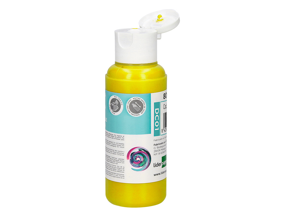 PINTURA ACRILICA LIDERPAPEL BOTE DE 80 ML AMARILLO